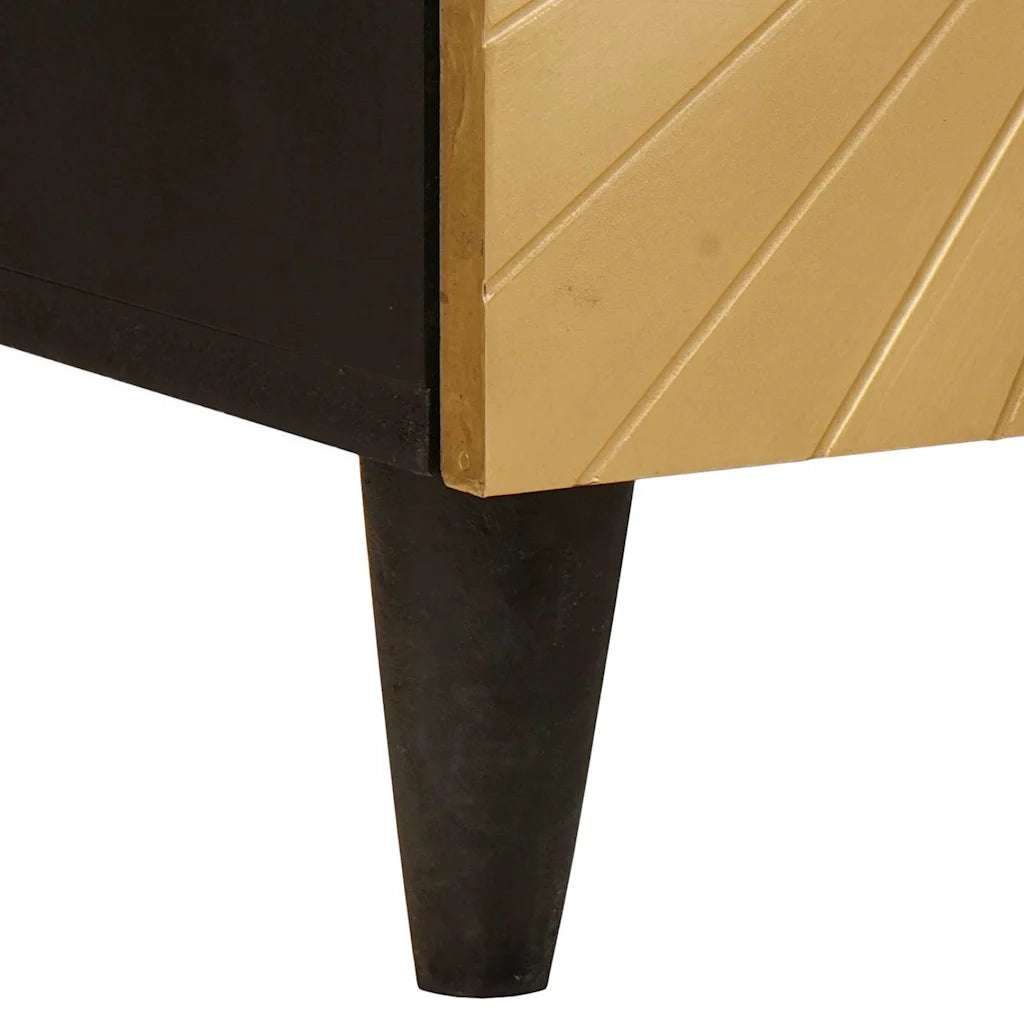 Armadio da Notte Nero e Oro 40 x 33 x 46 cm 4017824