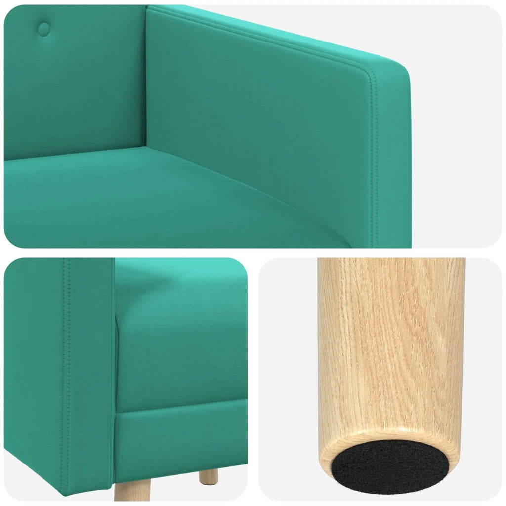 Poltrona decorativa Turchese Velluto 42044805