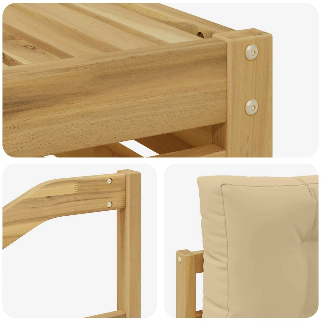 Set di divani da esterno 9 pz Bianco e Beige 3390743