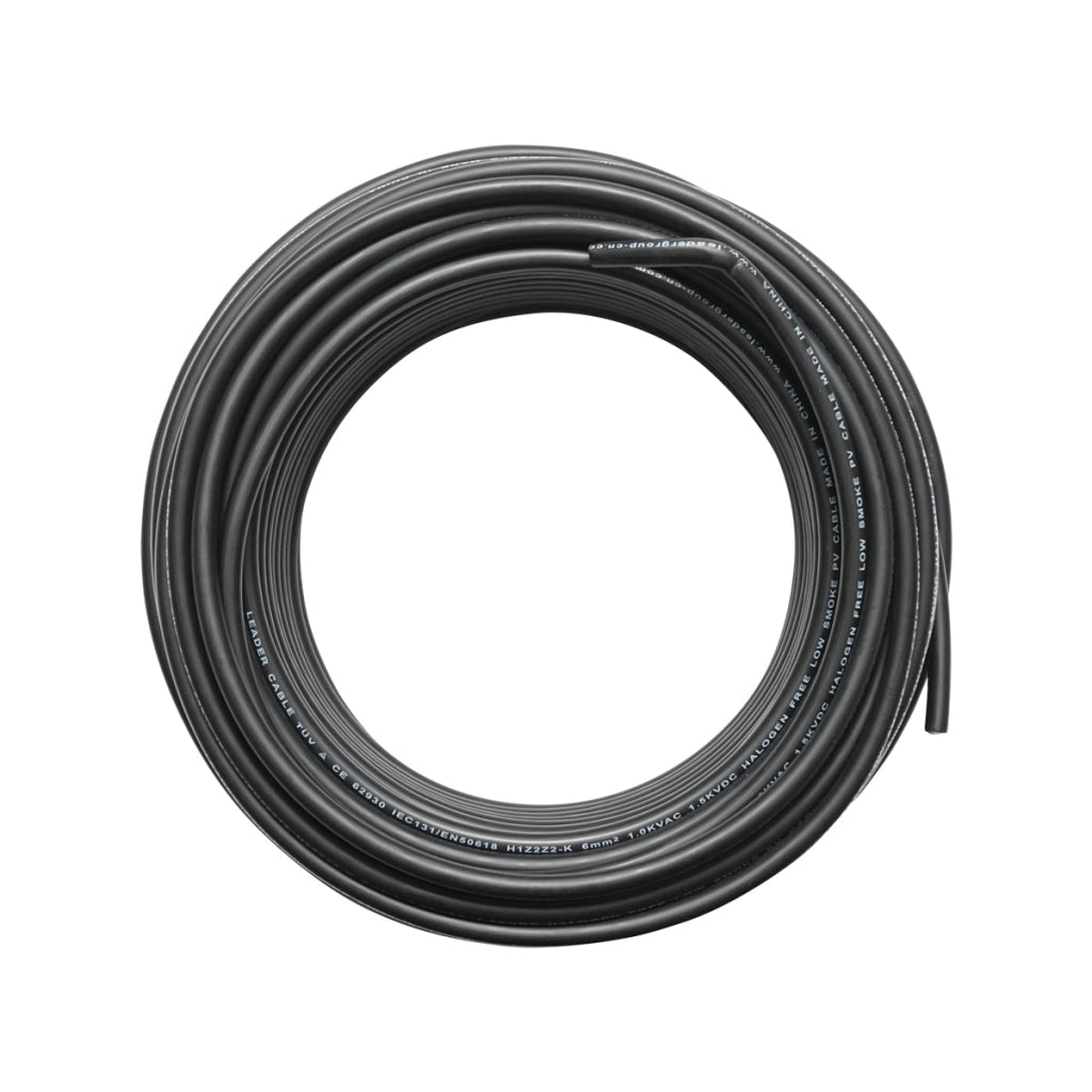Rotolo di cavo per pannello solare 6mmx10m nero 1,5KV, H1Z2Z2-K Leader
