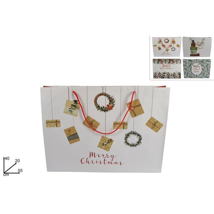 BUSTA REGALO NATALIZIA 55X40X20CM ASSORTITE PREZZO CAD UNO