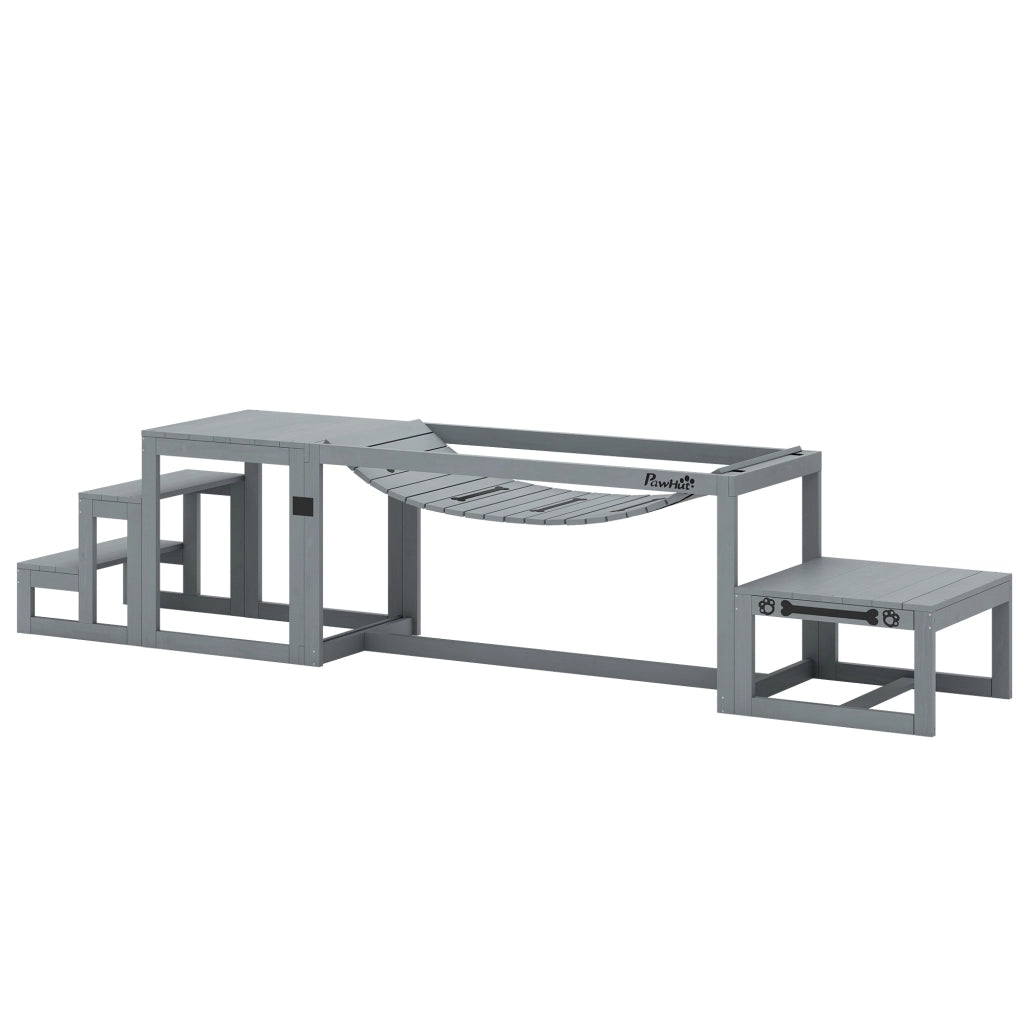 Set Agility per Cani 3 Pezzi ¨C Minimal ¨C Legno Abete Grigio 117x50x56 cm