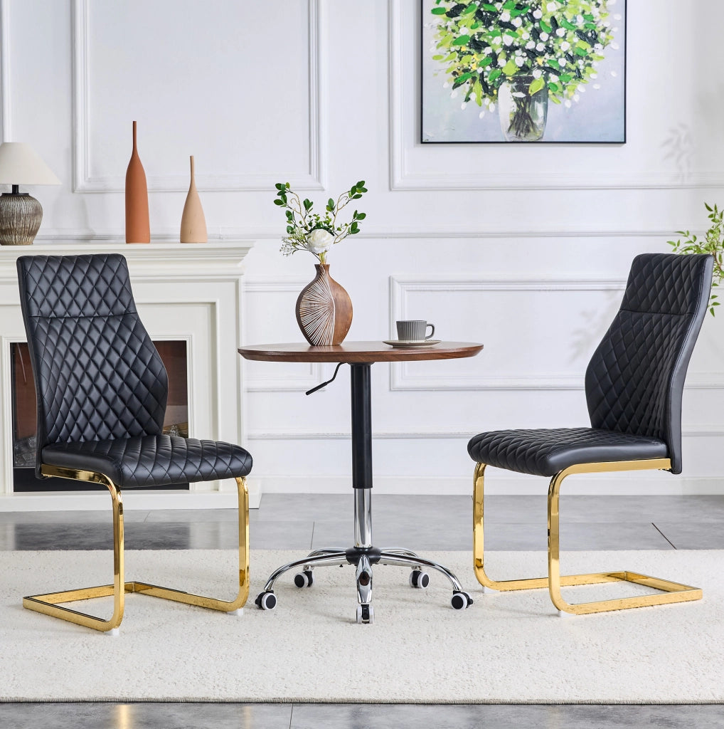 SEDIA Imbottita Rombi 100 cm Nero/Oro Set da 2 pezzi