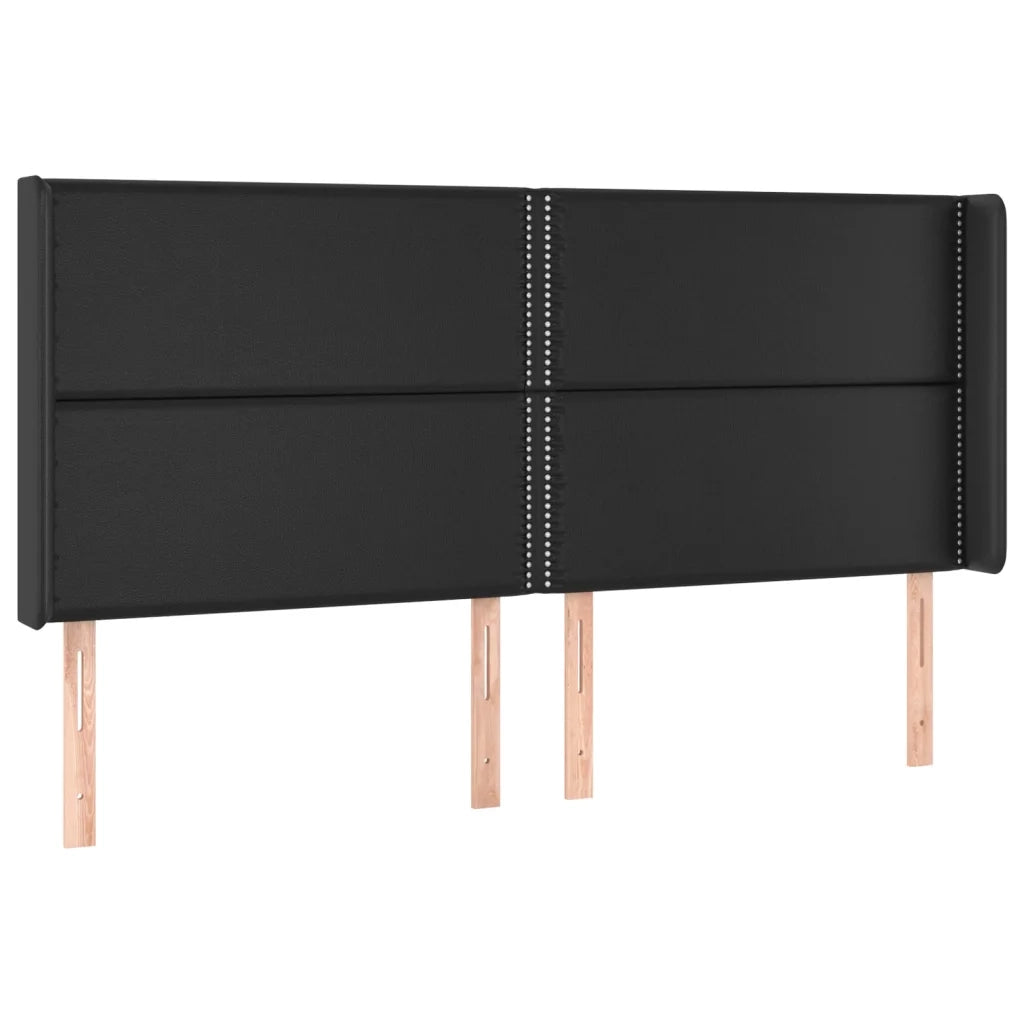 Testiera ad Orecchio-Testata con Orecchie Nera 203x16x118/128 cm in Similpelle 587451