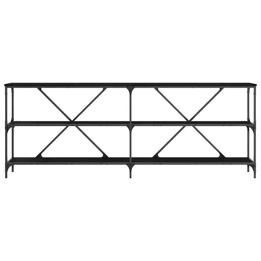 Table console Chêne noir 200 x 30 x 75 cm Bois d'ingénierie