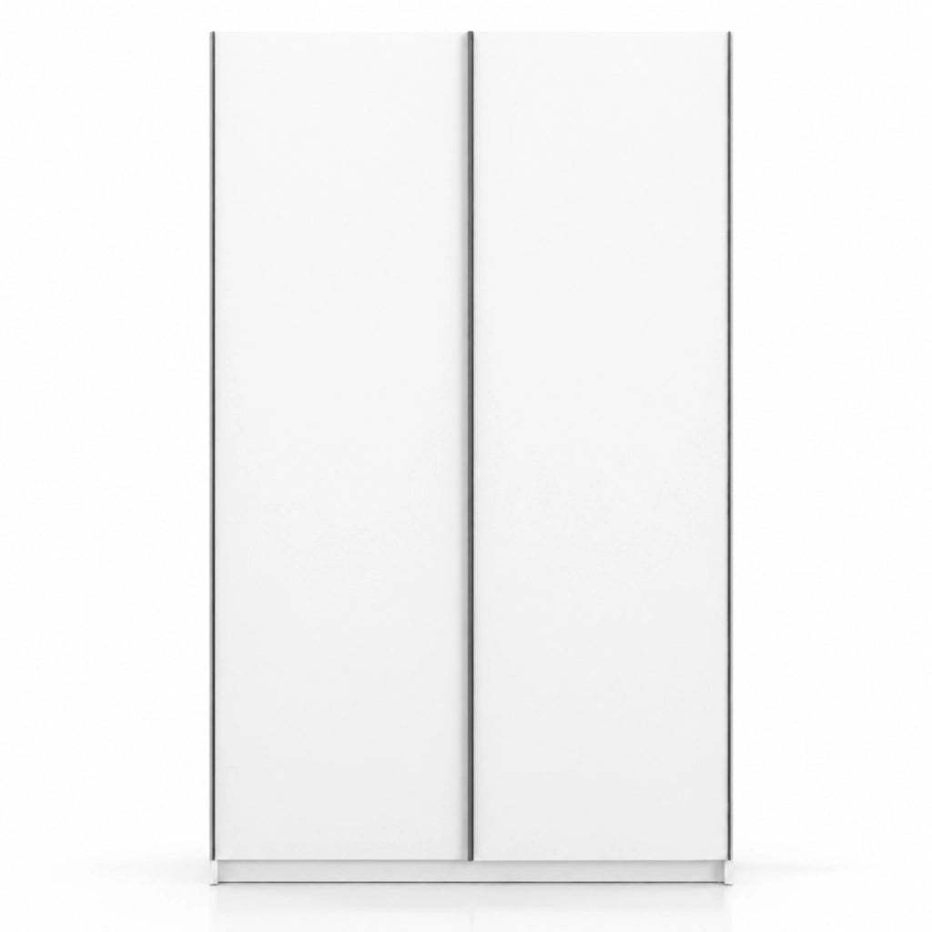 Armadio Con 2 Ante Scorrevoli Barra Appendiabiti E Ripiano Superiore Salvaspazio Per Camera Da Letto Cameretta Ospiti 204.5x122.4x60.3 Cm Bianco