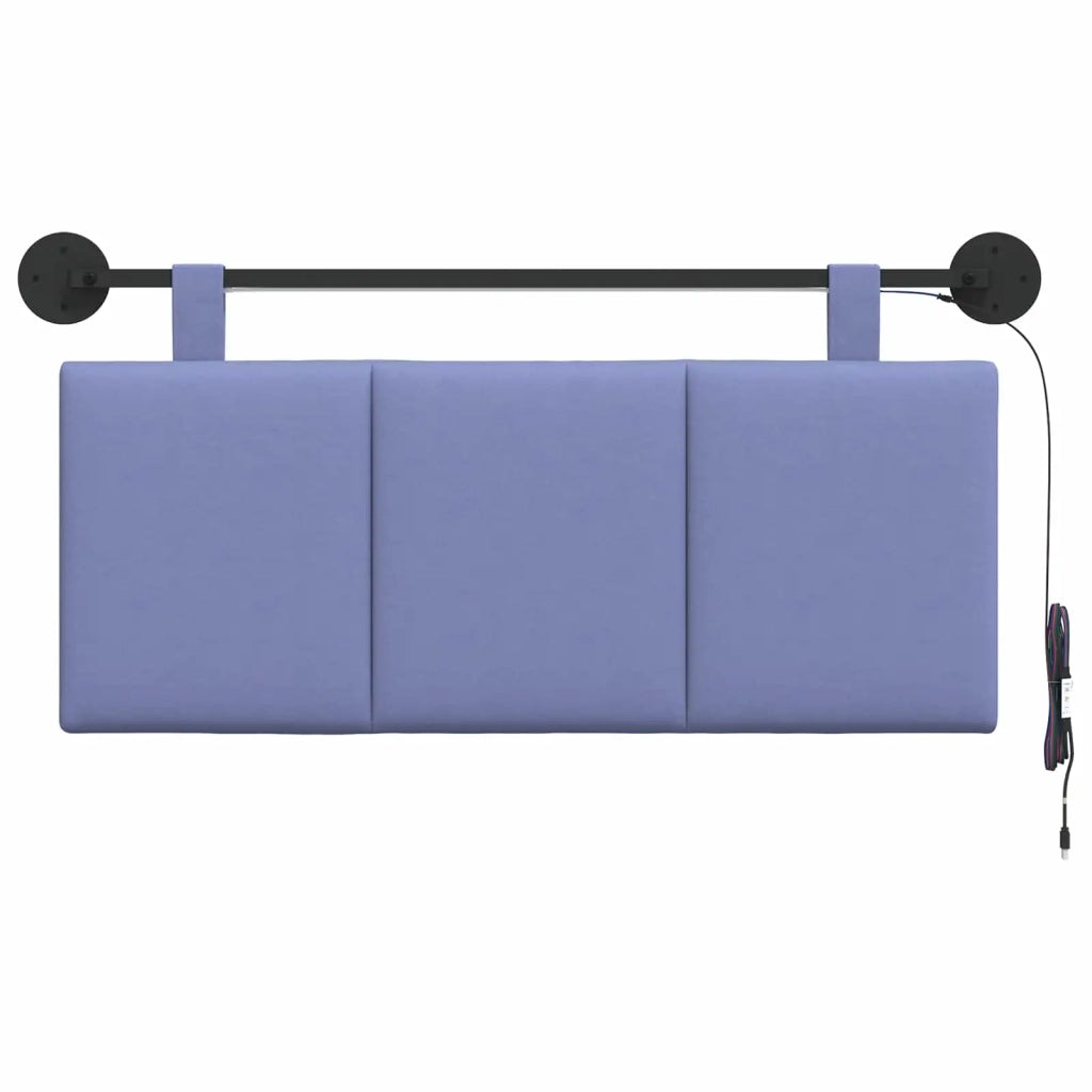 Testiera | Testata sospesa Con luce LED Blu jeans Tessuto