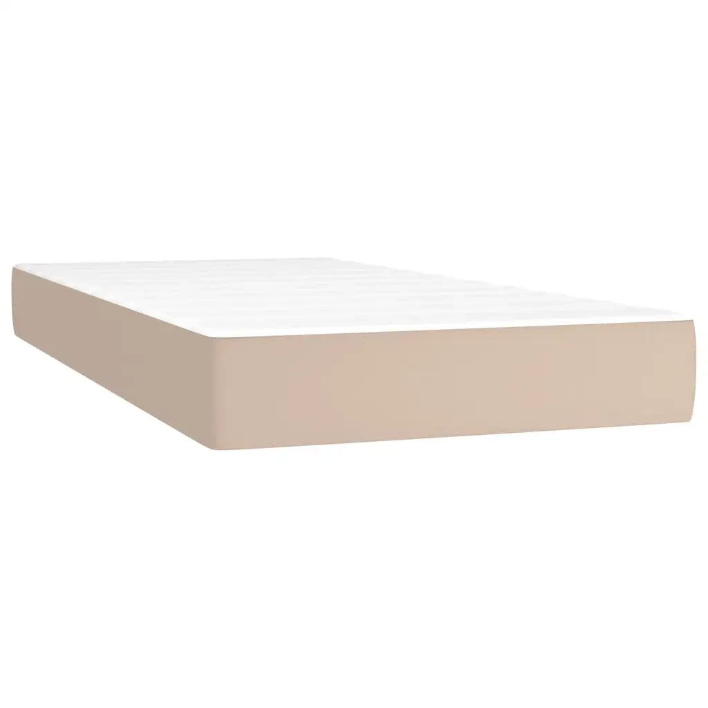 Giroletto Molle Materasso e LED Cappuccino 90x200 cm Similpelle 3134206
