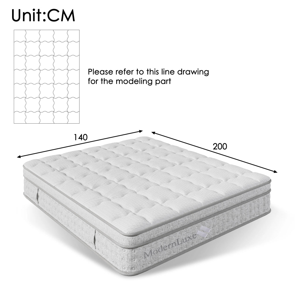 Letto imbottito grigio 140x200 con materasso