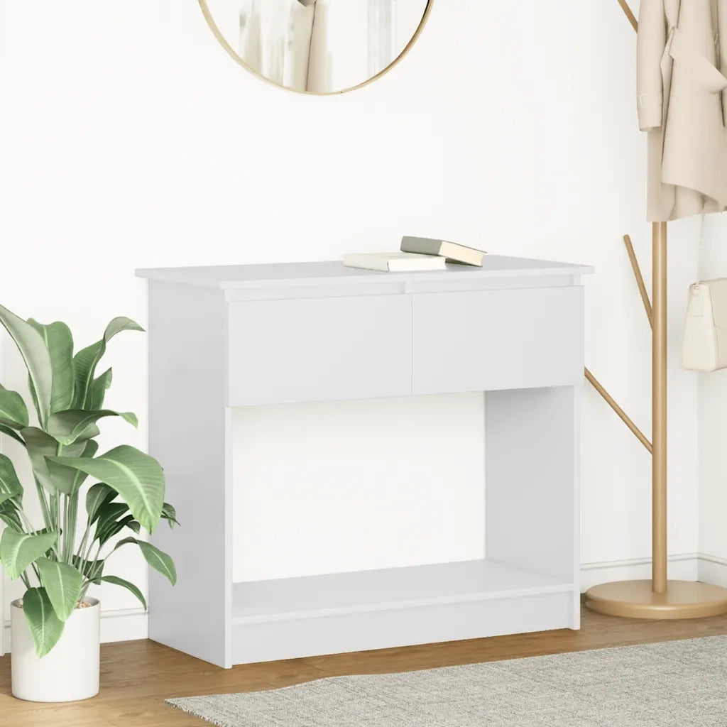 Tavolo Consolle | Tavolo d'Ingresso con Cassetti Bianco 85,5x38,5x74,5 cm