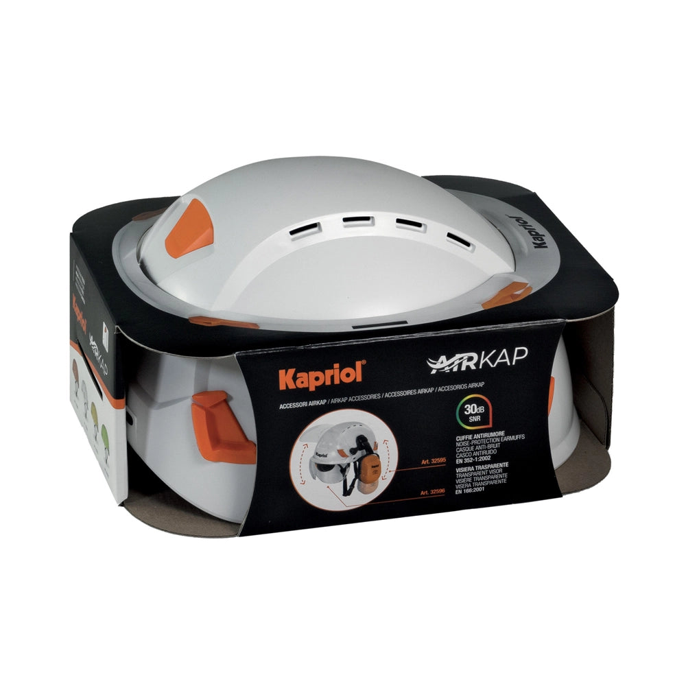 CASCO DI PROTEZIONE DA CANTIERE ELMETTO AIRKAP PLUS ANTIURTO EN397 ARANCIONE KAPRIOL