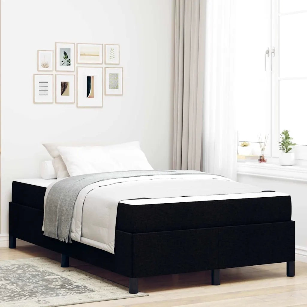 Letto a molle Nero 120 x 200 cm Tessuto
