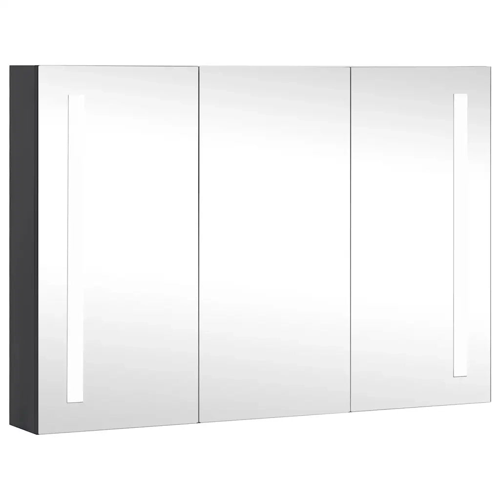 Armadietto Bagno con Specchio e LED 89x14x62 cm 325544