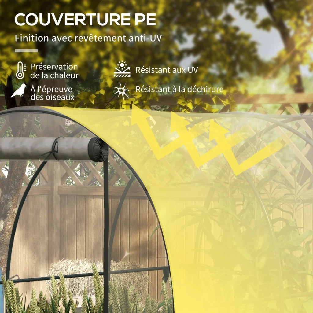 Serra da giardino tunnel 6 m2 ¨C Minimal ¨C 3x2x2 m, telaio tubolare rinforzato, porta con zip, 2 finestre a rullo