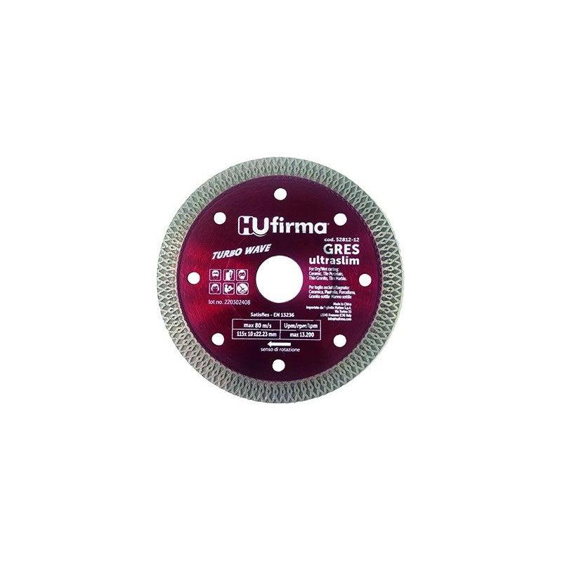 Disco diamantato c.continua, Hu-Firma gres rosso, diametro 115 mm