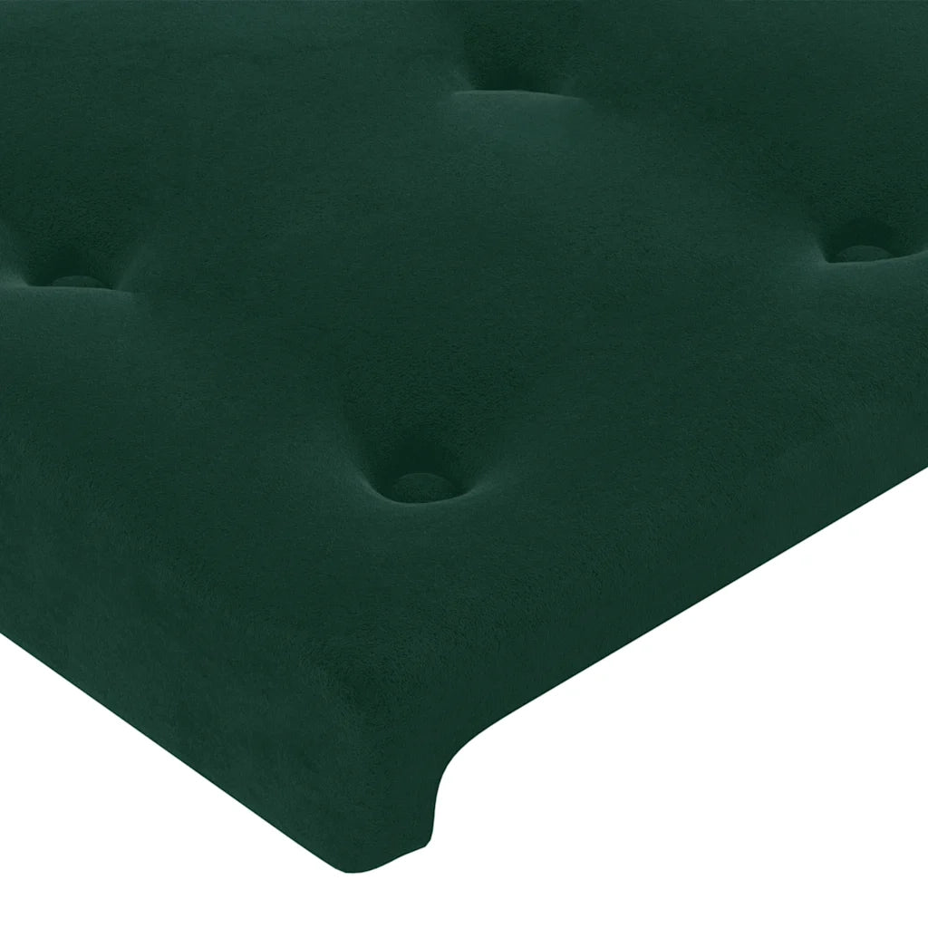 Testiera ad Orecchio-Testata con Orecchie Verde Scuro 183x16x78/88 cm in Velluto 879805