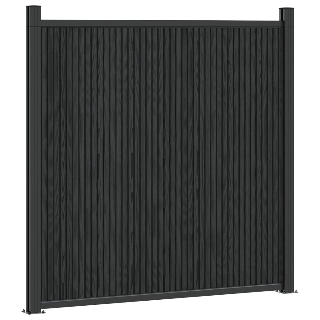 Pannello di Recinzione WPC e Alluminio Nero 42039053