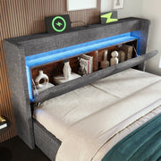 Letto imbottito 160x200 con materasso e contenitore idraulico