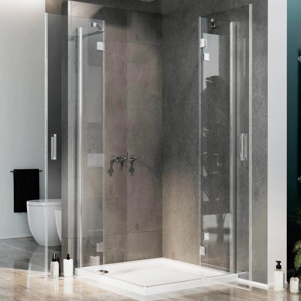 Box Doccia 70x80 CM H190 Trasparente con Easyclean mod. Flip Anta + Anta Ap. Battente