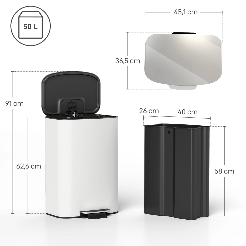 Cestino per la Cucina 50 Litri ¨C Minimal ¨C Cremewei?