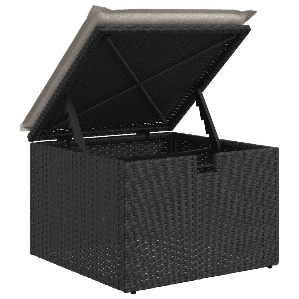Set Divani da Giardino 5 pz con Cuscini in Polyrattan Nero 3264082