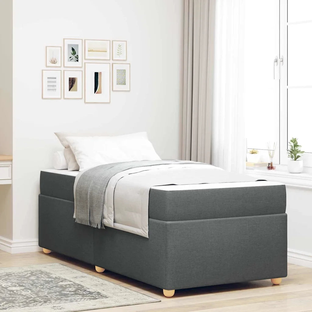 Letto singolo | Letto per adulti | Struttura del letto Grigio scuro 90 x 190 cm Tessuto