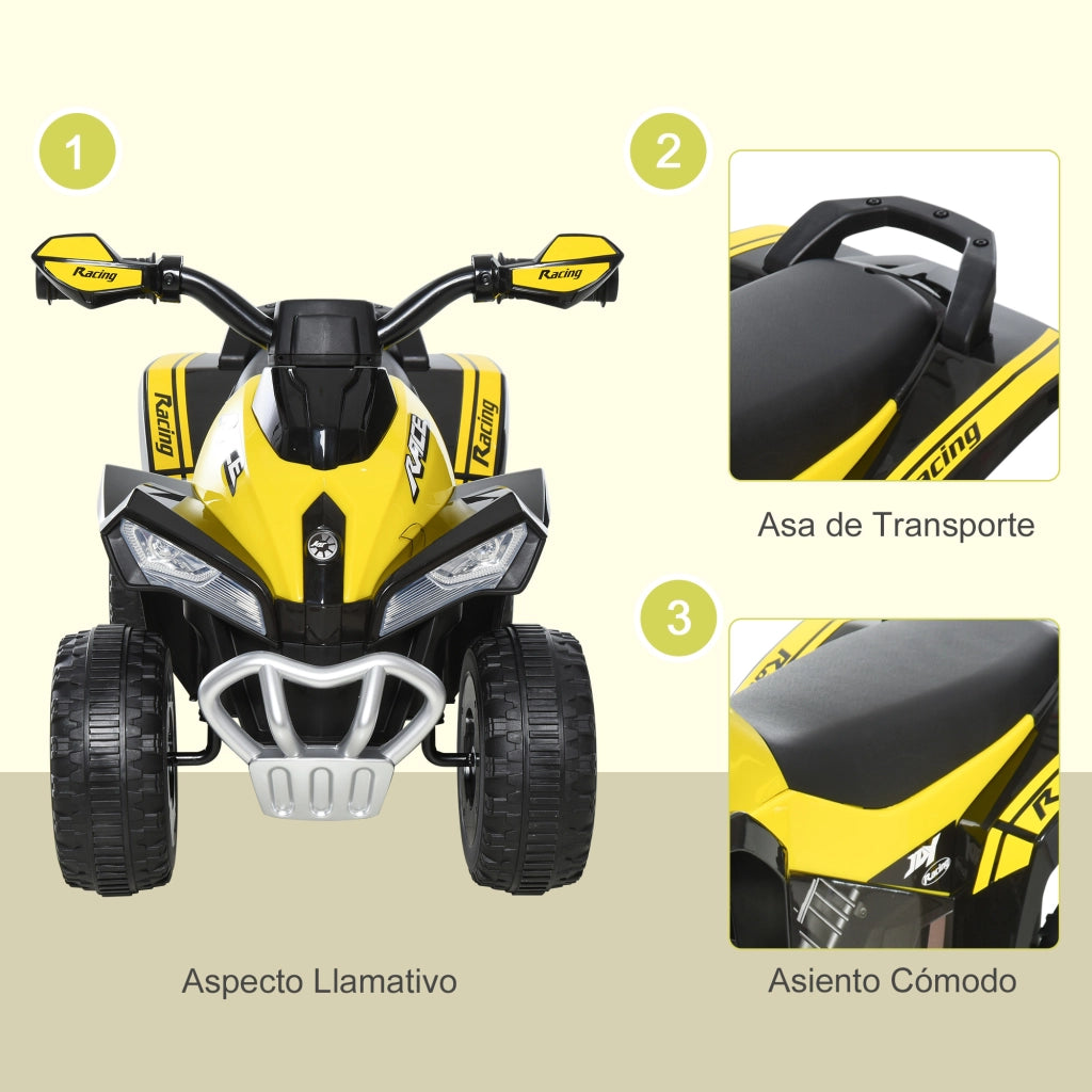 Quad Elettrico Bambini con Luci e Suoni ¨C Xylo ¨C Giallo e Nero 67,5x38x44 cm