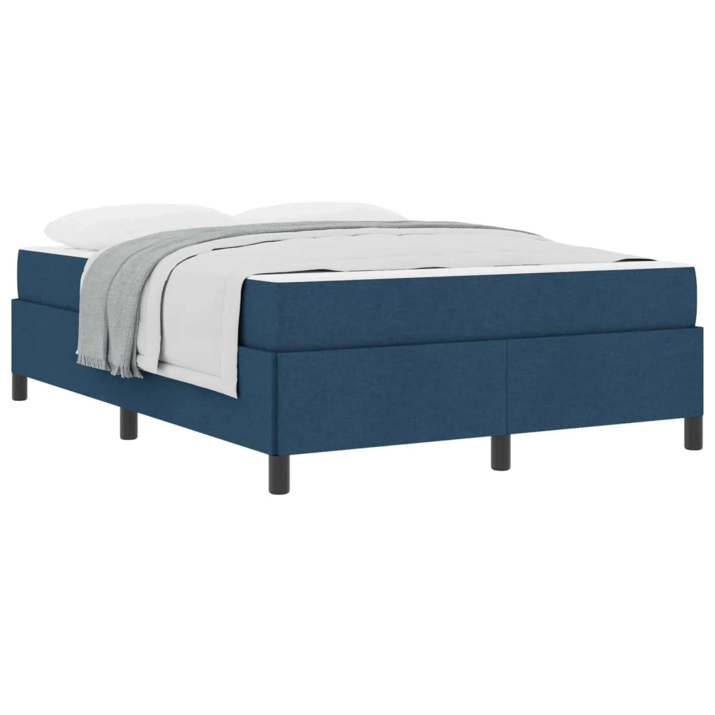 Letto a molle Blu 160 x 200 cm Tessuto