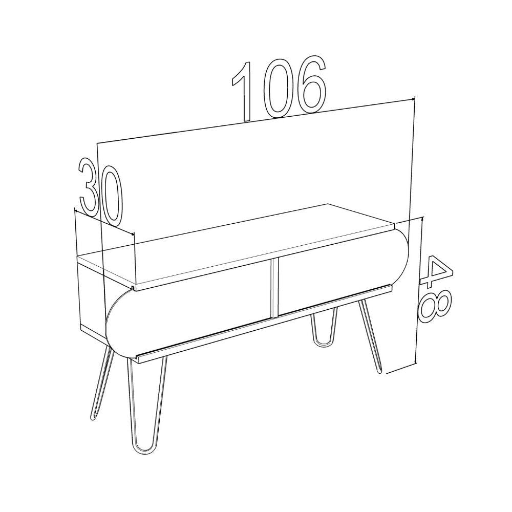Porta TV Ilia noce 106x30x48H