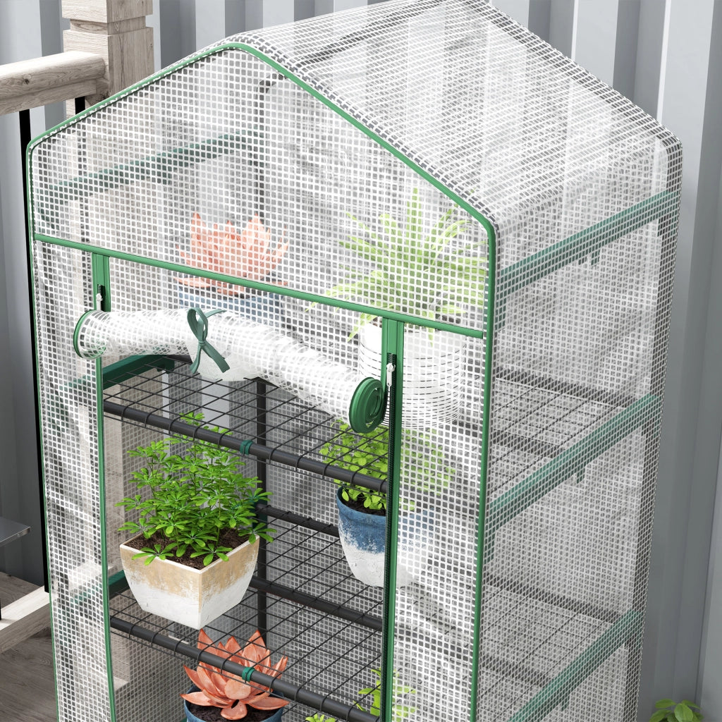 Serra da Giardino 5 Ripiani ¨C Xylo ¨C Acciaio e PE Bianco 69x49x193 cm