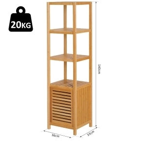 ARMADIO BAGNO 36x33x140 cm Bambù Naturale