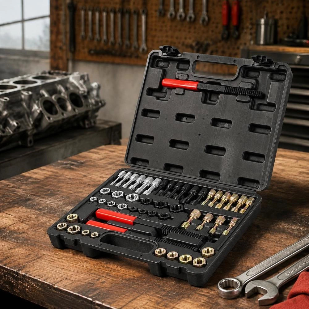49-piece Thread Milling Set UNC UNF & Metric Thread Recovery Tool, Re-tapping Tool Set With Taps, Dies, And Thread Files For Mechanics And DIY Enthusiasts