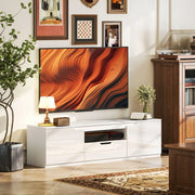Mobile TV bianco lungo 160 cm con ante e cassetto