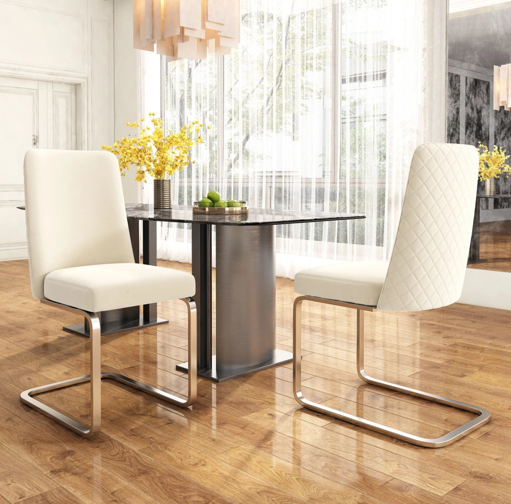 SEDIA da pranzo in velluto beige e silver, Set da 6 pezzi