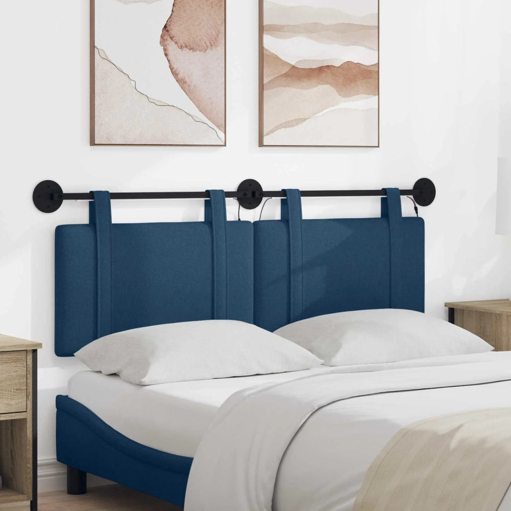 Testiera | Testata sospesa Con luce LED Blu Tessuto