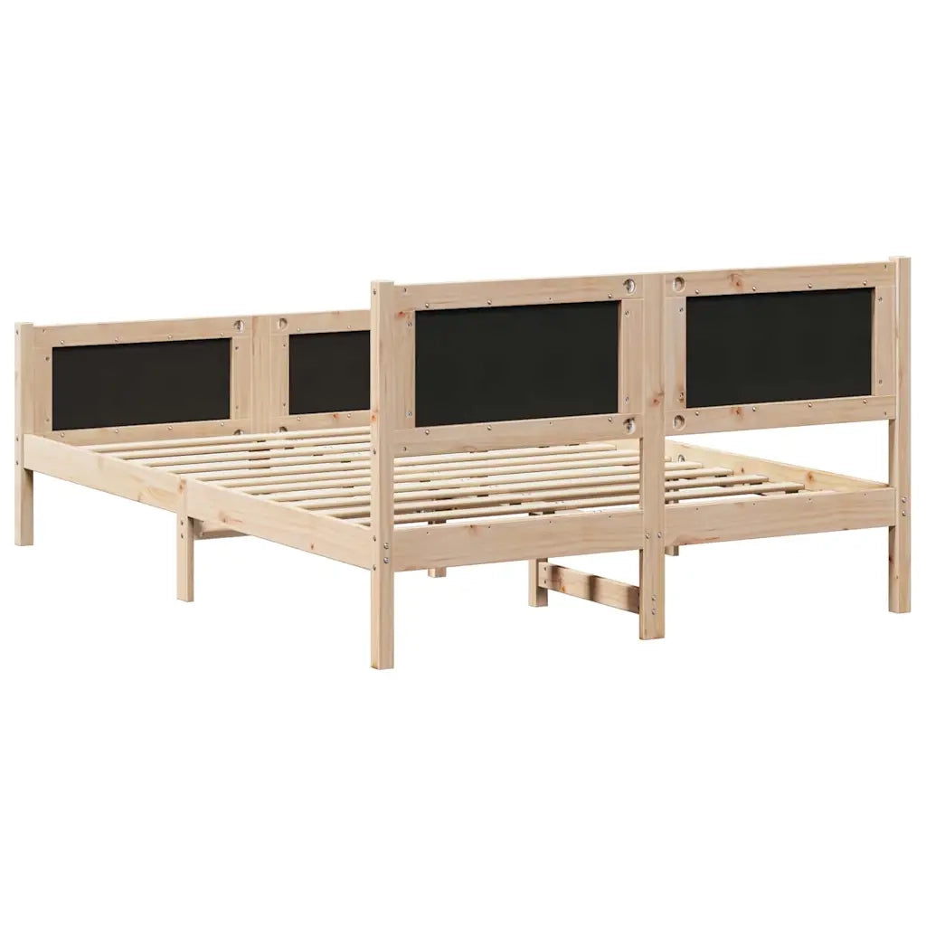 Letto matrimoniale | Letto per adulti | Struttura del letto Grigio scuro 140 x 200 cm Pino massello