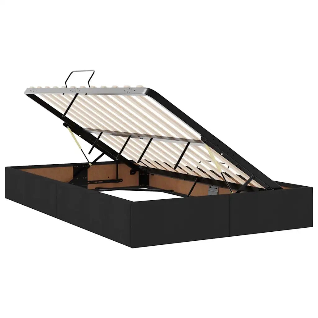 Letto con contenitore e LED Nero 120 x 200 cm Poliestere