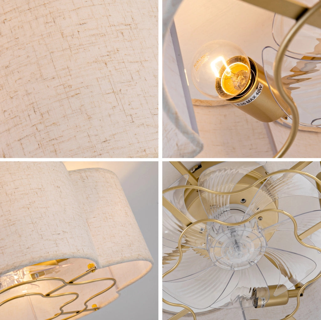 VENTILATORE DA SOFFITTO con luce, 6 velocità, rame