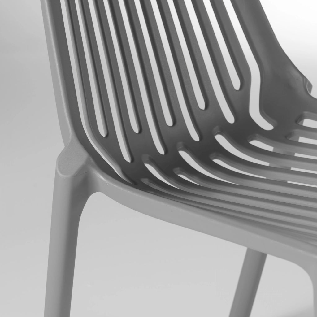 Oviala - Poltrona da giardino in plastica grigia traforata