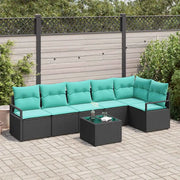 Set di divani 7 pcs Nero polyrattan 3346416