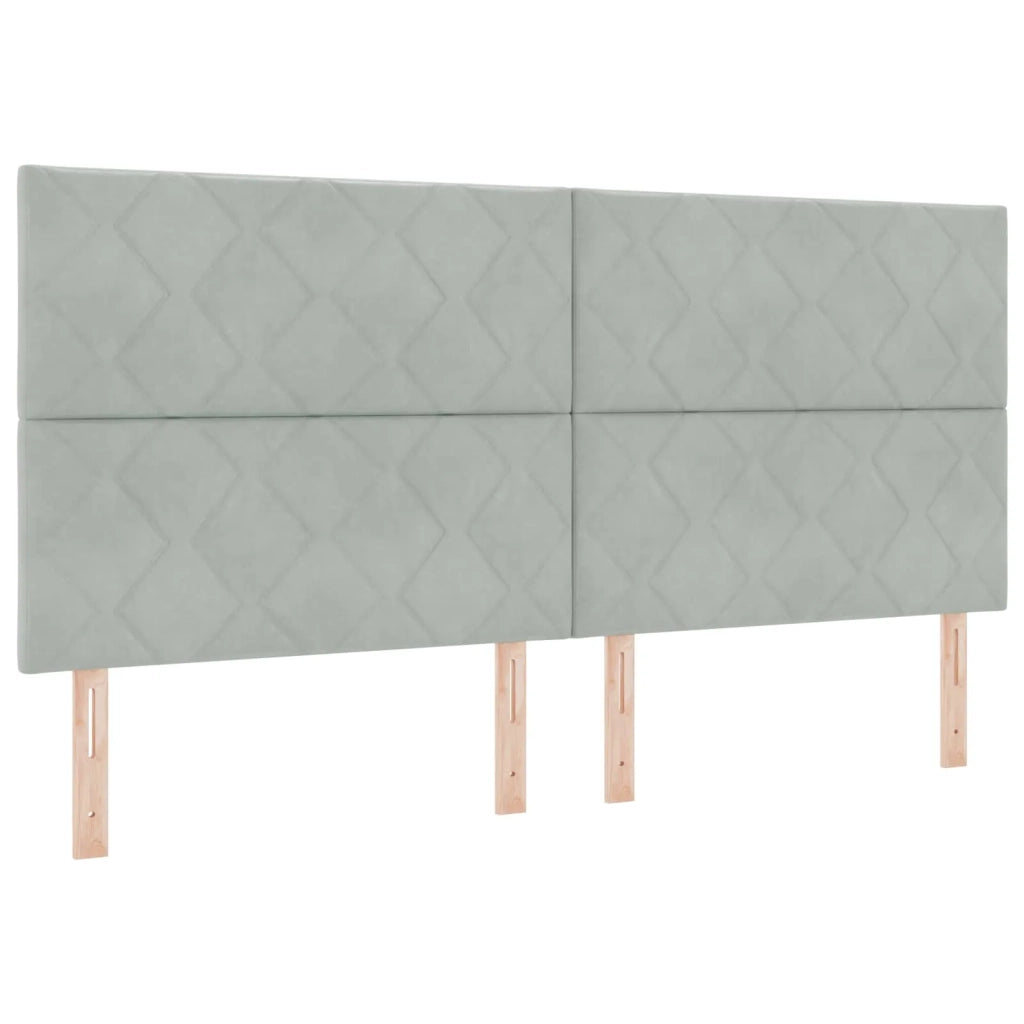Letto box spring con materasso Grigio Chiaro 200 x 200 cm 3455180