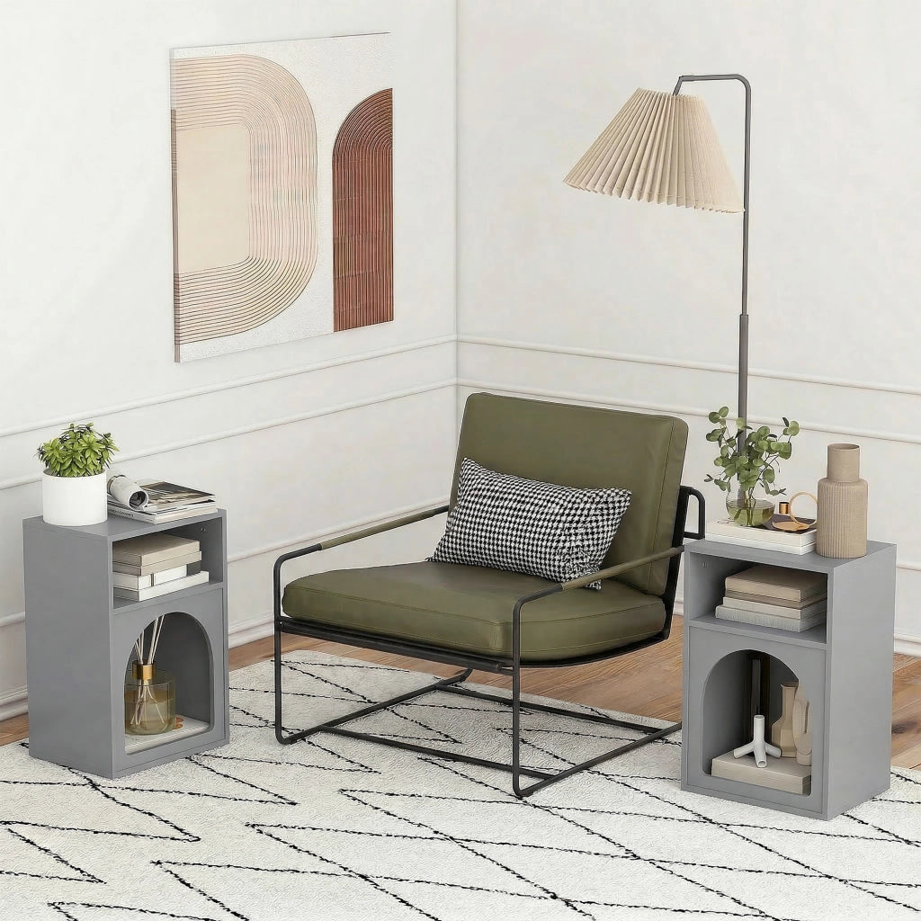 Comodino ¨C Minimal ¨C Grigio 40x30x60