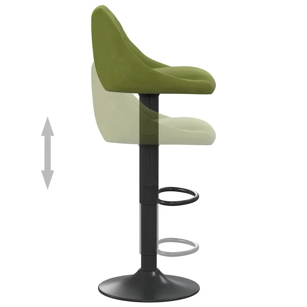 Sgabelli da Bar 2 pz Verde Chiaro in Velluto 335351
