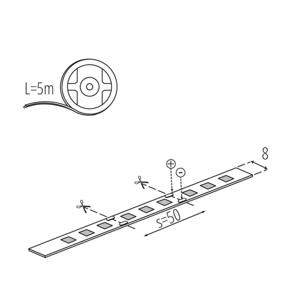 Striscia LED Kanlux 33303 5m 55W 12V 4000K dimm.