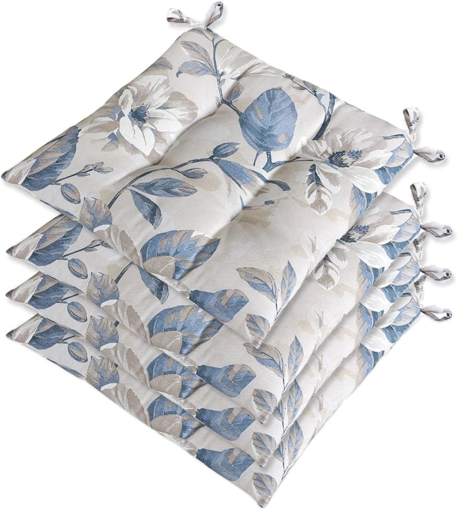 Set 4 Cuscini Sedia Casa Shabby Chic Morbidi Imbottiti Ovatta Universali Coprisedie Cotone Lavabili