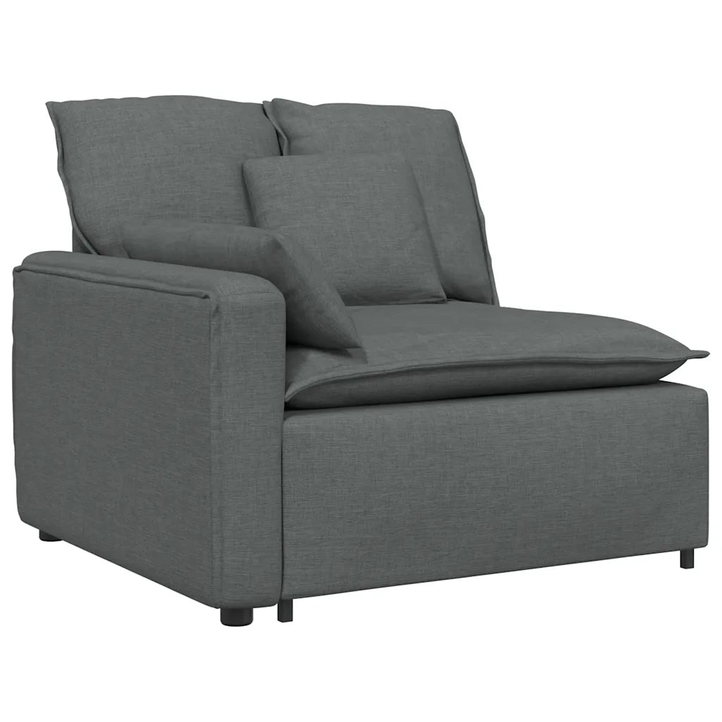 Divano Modulare con Cuscini in Tessuto Grigio Scuro 3321148