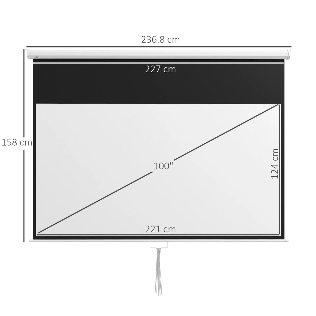 Telo per Proiettore 100 Pollici 16:9 ¨C Minimal ¨C Bianco