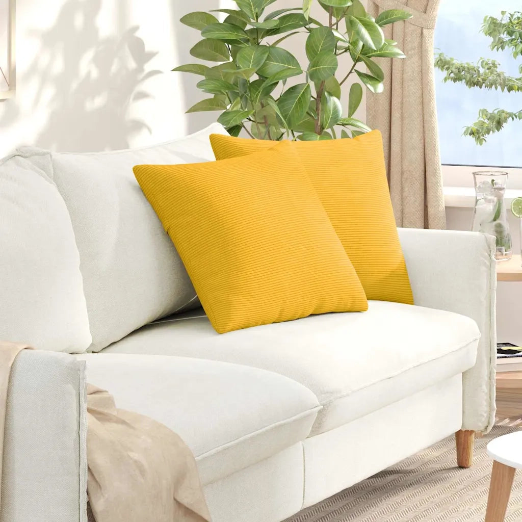 Cuscini da Divano 2 pcs Giallo Chiaro 50 x 50 cm 42013995