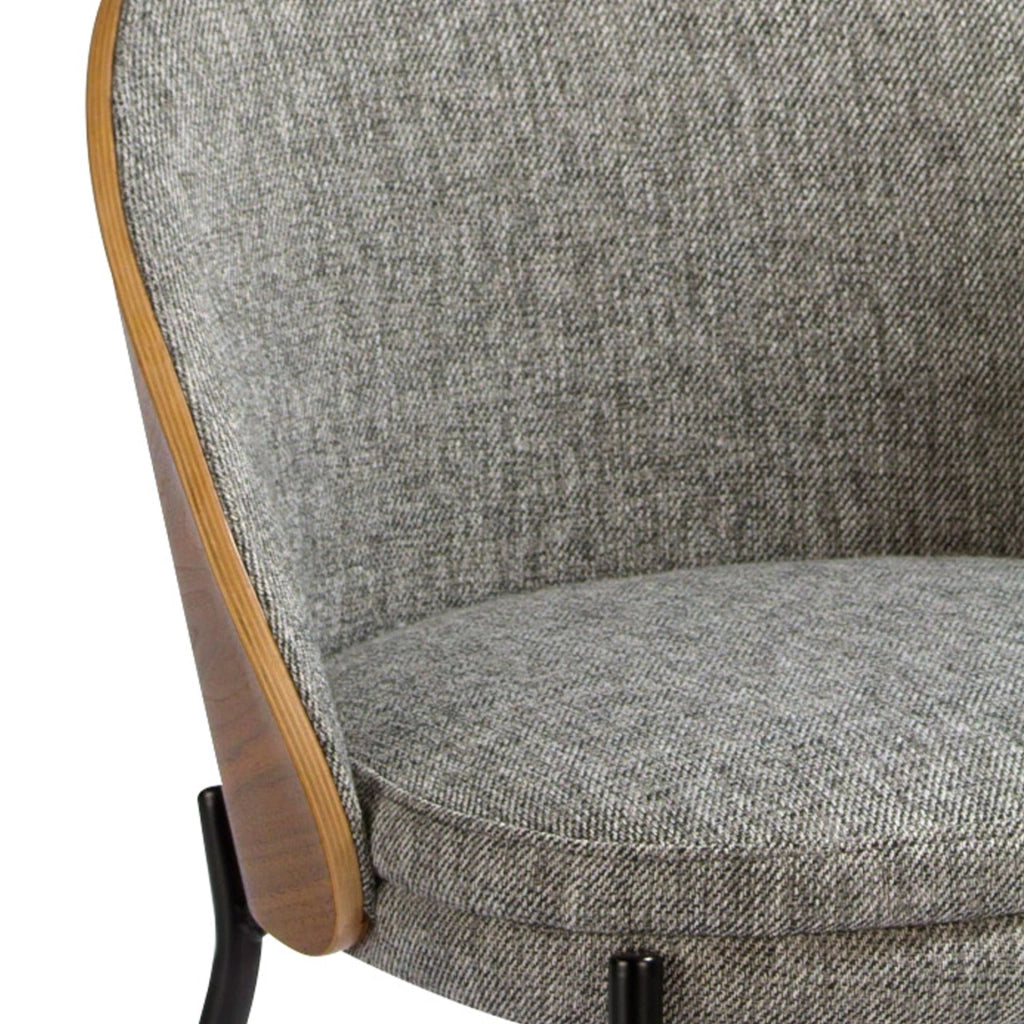 Sedia in tessuto grigio e noce