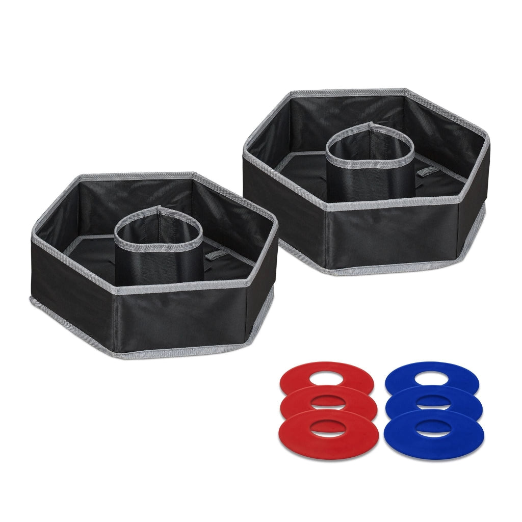 Gioco di lancio pieghevole per giardino e spiaggia in poliestere leggero 57 x 38 x 10 cm atmosfera conviviale in poliestere blu 13_0011956